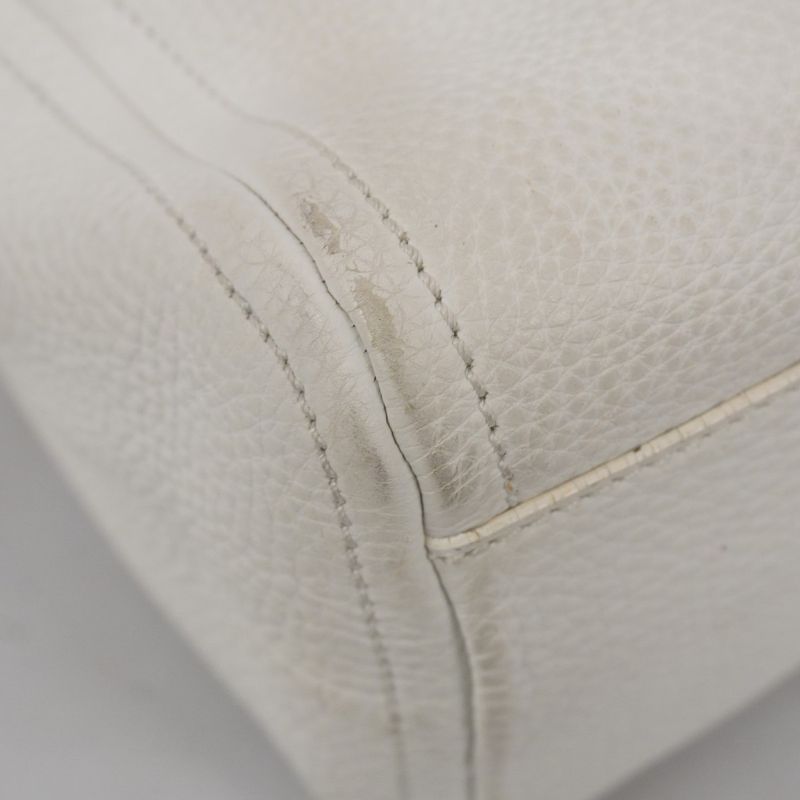 Celine Handbag Leather White Gold Hardware Women