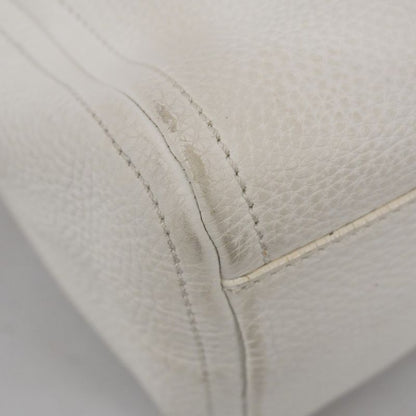 Celine Handbag Leather White Gold Hardware Women