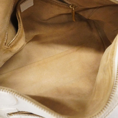 Celine Handbag Leather White Gold Hardware Women