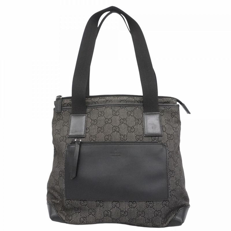 Gucci Handbag 28893 Denim Black Silver Hardware Women