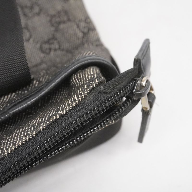 Gucci Handbag 28893 Denim Black Silver Hardware Women