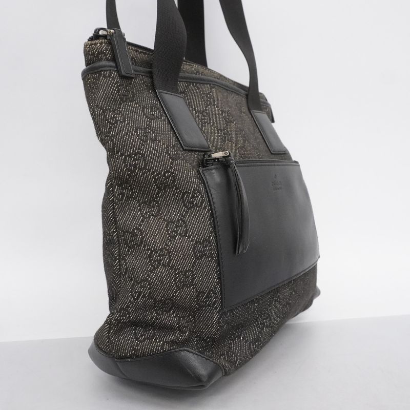 Gucci Handbag 28893 Denim Black Silver Hardware Women