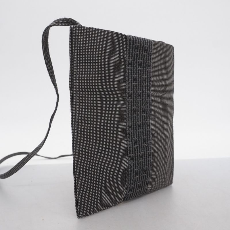 Hermes Shoulder Bag Her Line Pochette Canvas Gray Ladies