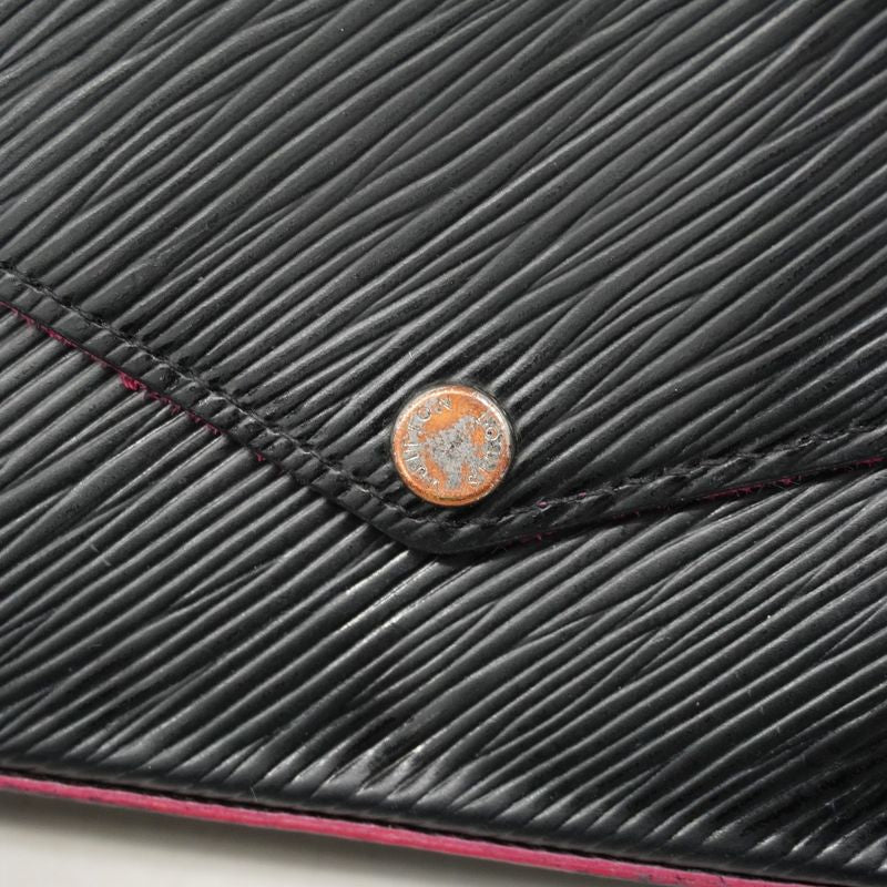 Louis Vuitton Shoulder Wallet Epi Pochette Felicie M64579 Noir Black / Hot Pin