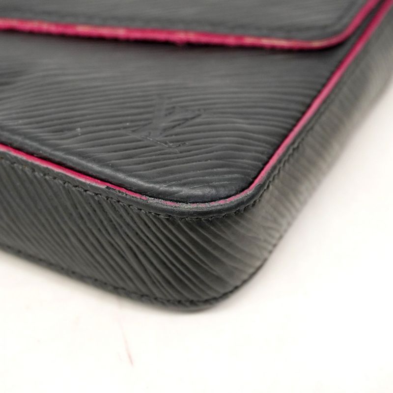 Louis Vuitton Shoulder Wallet Epi Pochette Felicie M64579 Noir Black / Hot Pin