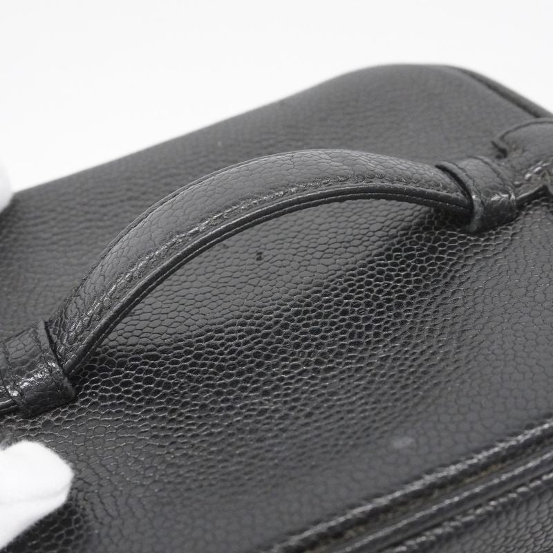 Chanel Vanity Bag Caviar Skin Black Gold Hardware Women