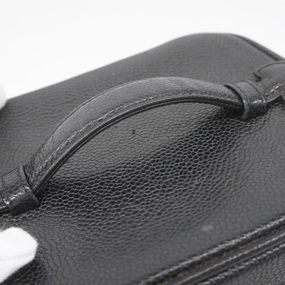 Chanel Vanity Bag Caviar Skin Black Gold Hardware Women