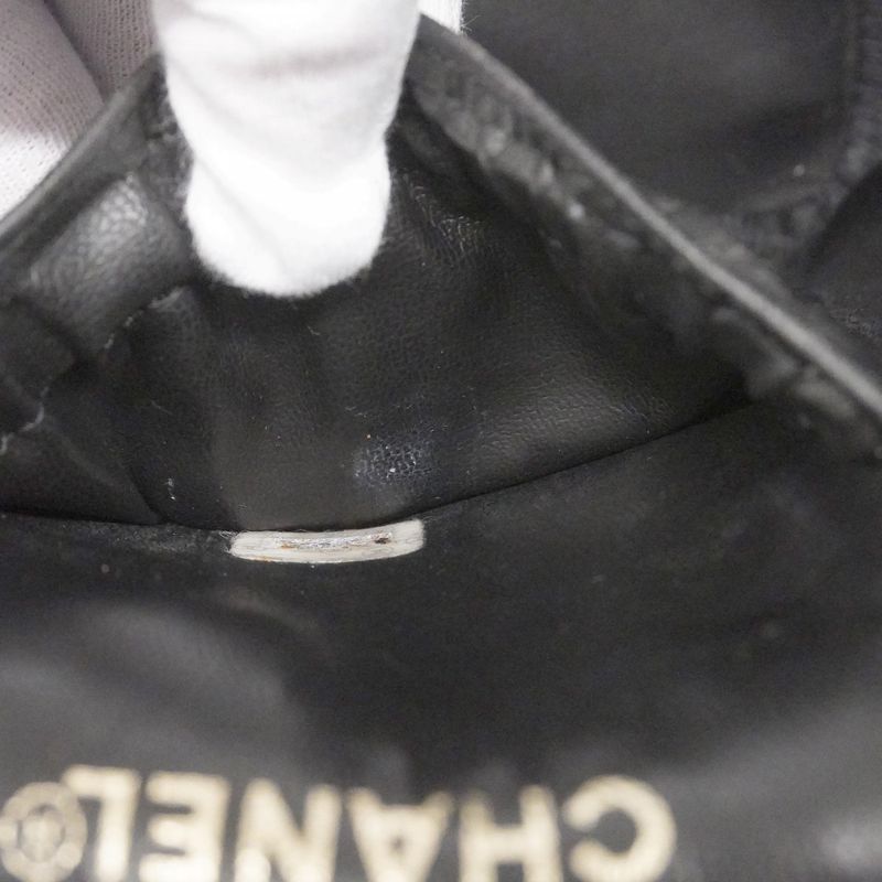 Chanel Vanity Bag Caviar Skin Black Gold Hardware Women