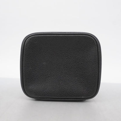 Chanel Vanity Bag Caviar Skin Black Gold Hardware Women