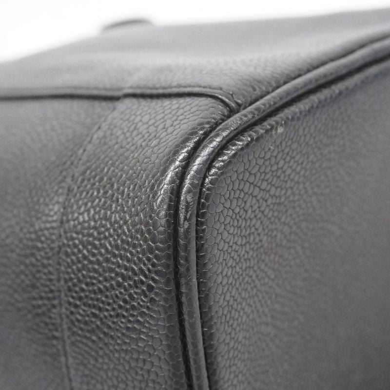 Chanel Vanity Bag Caviar Skin Black Gold Hardware Women