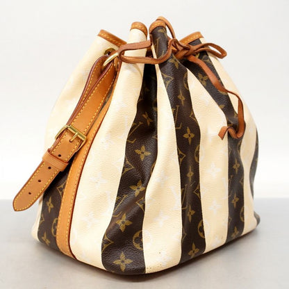 Louis Vuitton Shoulder Bag Monogram Rayures Petite Noe M40564 Brown Beige Ladies