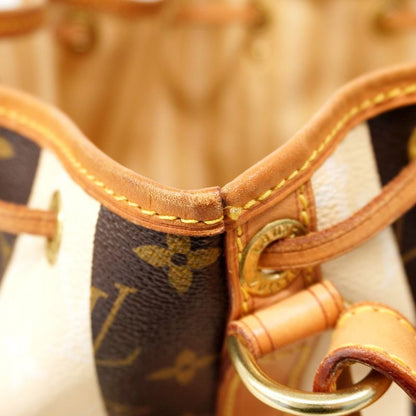 Louis Vuitton Shoulder Bag Monogram Rayures Petite Noe M40564 Brown Beige Ladies