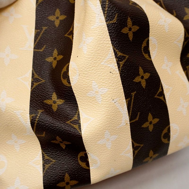 Louis Vuitton Shoulder Bag Monogram Rayures Petite Noe M40564 Brown Beige Ladies