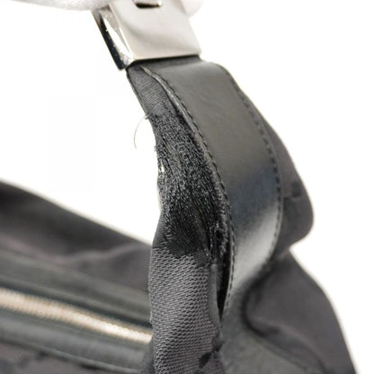 Gucci Shoulder Bag GG Canvas 001 3814 Canvas Black Silver Hardware Women