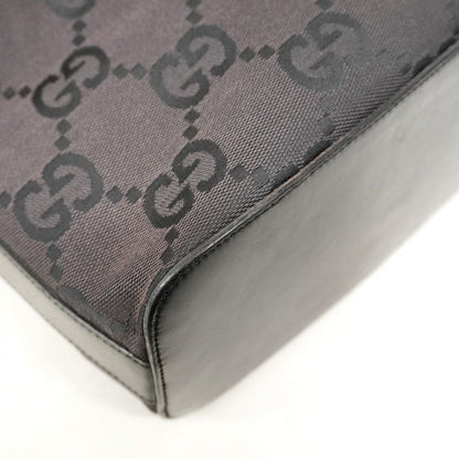 Gucci Shoulder Bag GG Canvas 001 3814 Canvas Black Silver Hardware Women