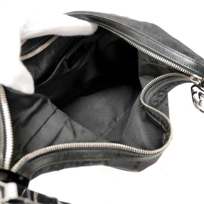 Gucci Shoulder Bag GG Canvas 001 3814 Canvas Black Silver Hardware Women