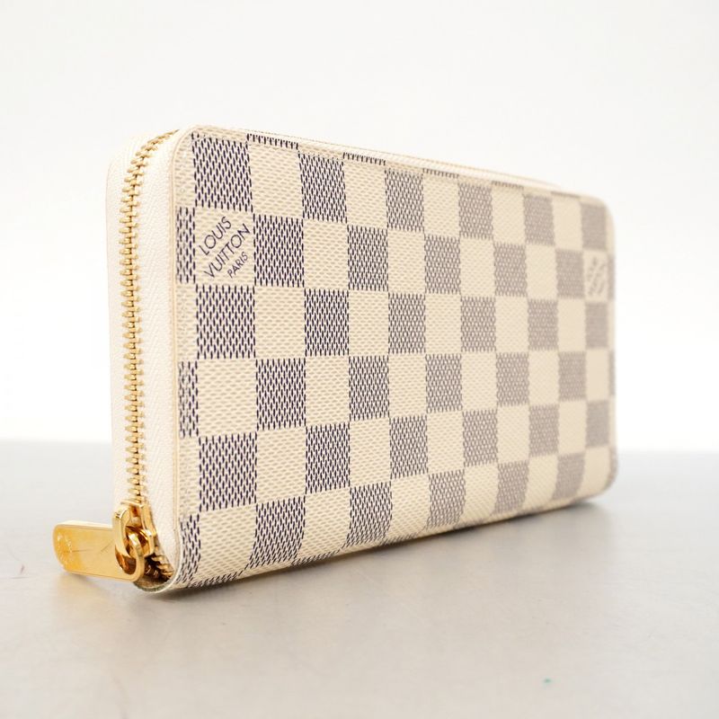 Louis Vuitton Damier Azure Zippy Wallet N60019 White Ladies