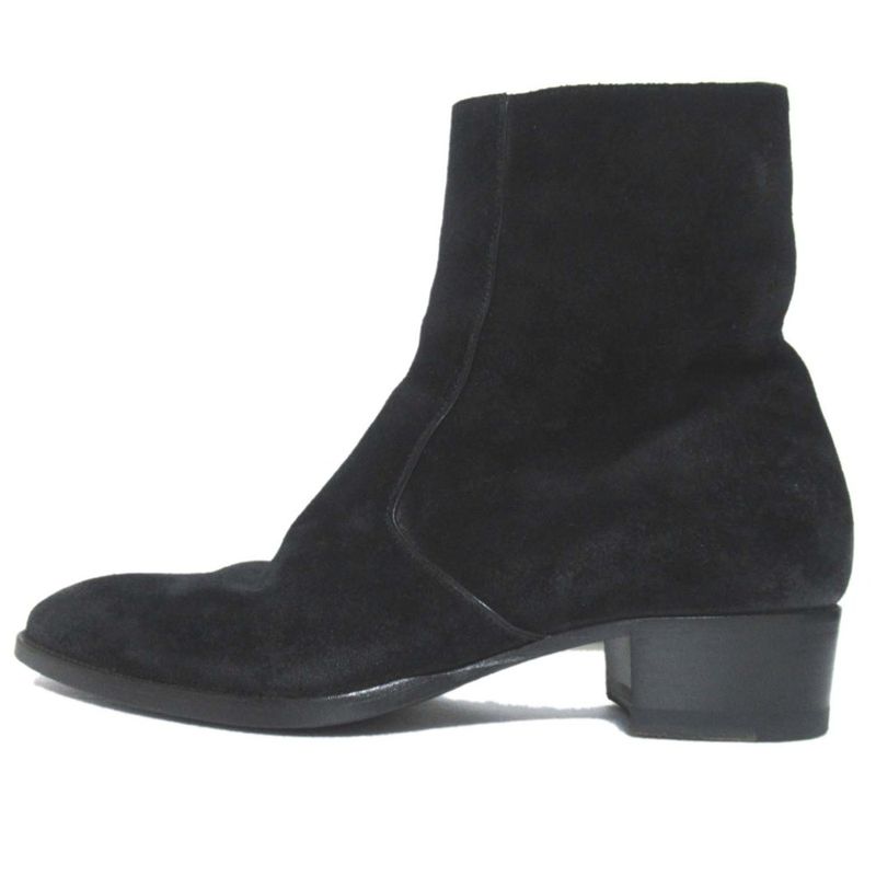 Saint Laurent Paris Suede Zip Wyatt Boots Short Boots Size 39.5 Equivalent to