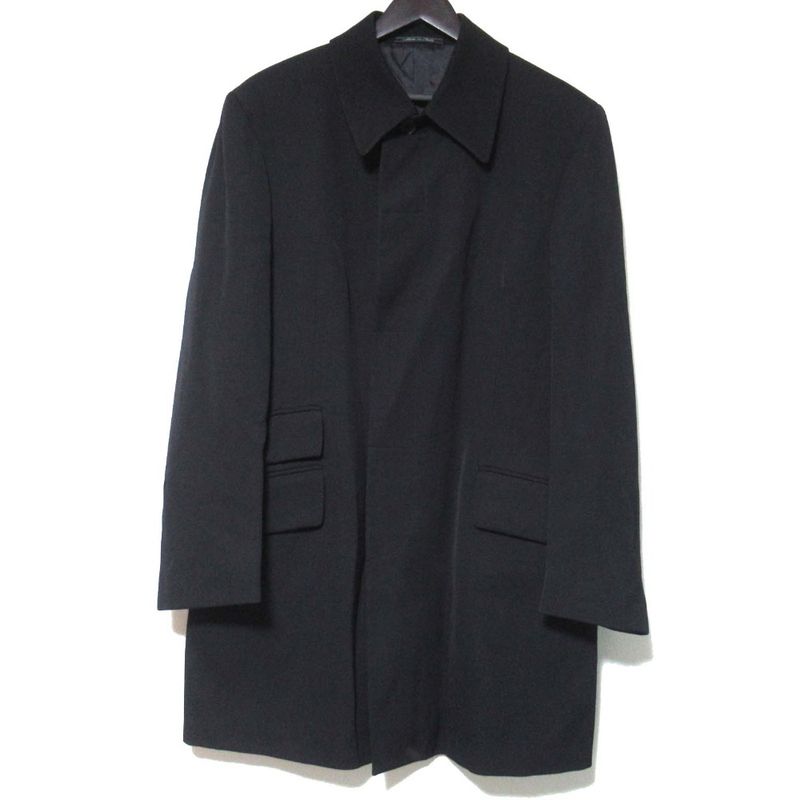 Gucci Tom Ford Period Single Stainless Steel Collar Coat Size 50 Black Men's