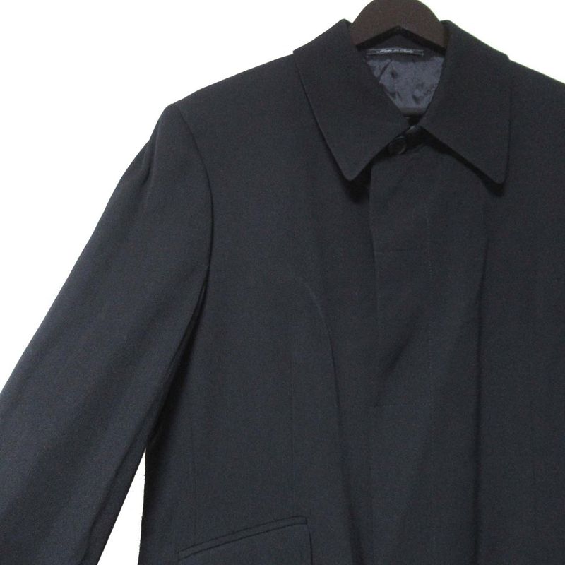 Gucci Tom Ford Period Single Stainless Steel Collar Coat Size 50 Black Men's