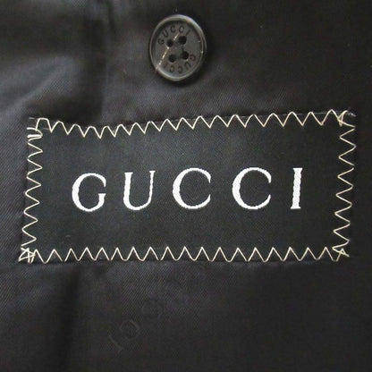 Gucci Tom Ford Period Single Stainless Steel Collar Coat Size 50 Black Men's