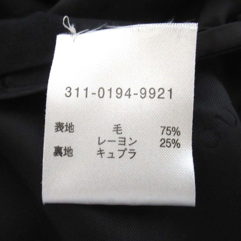 Gucci Tom Ford Period Single Stainless Steel Collar Coat Size 50 Black Men's