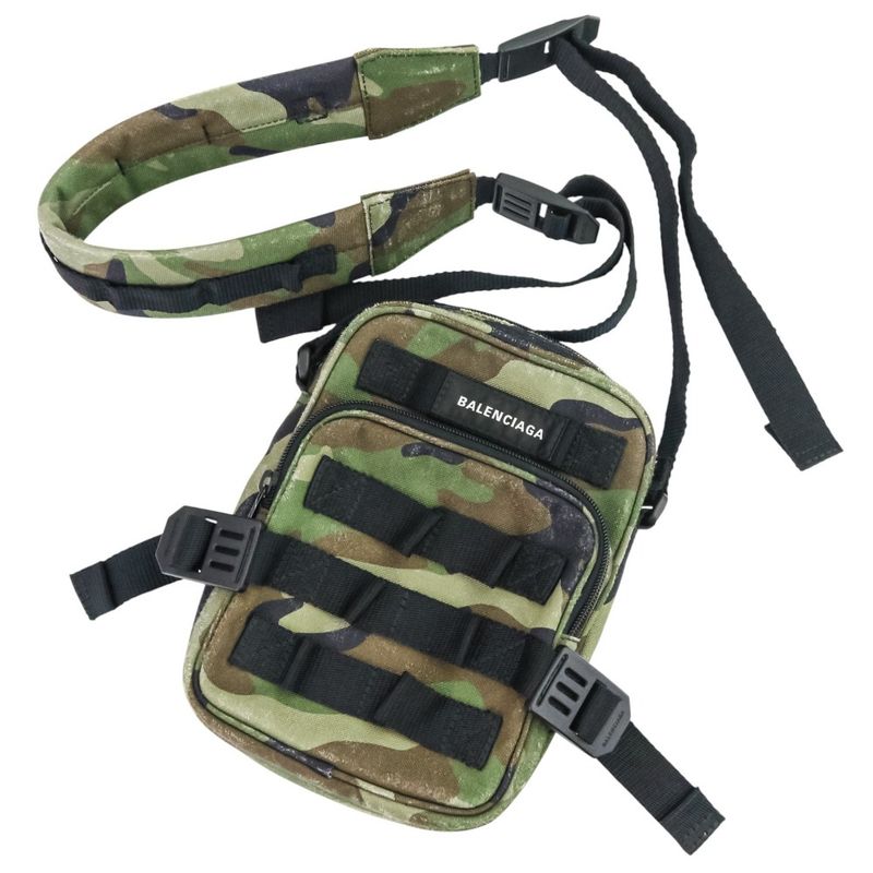 24-25aw Balenciaga Army Crossbody Bag 715852 Camouflage Khaki Men Women Used