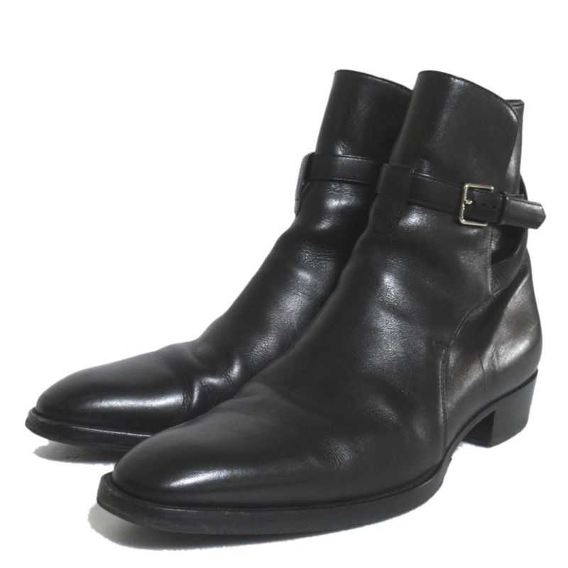 Saint Laurent Paris Leather Wyatt Boots Ankle Boots Size 39 Equivalent to 24cm