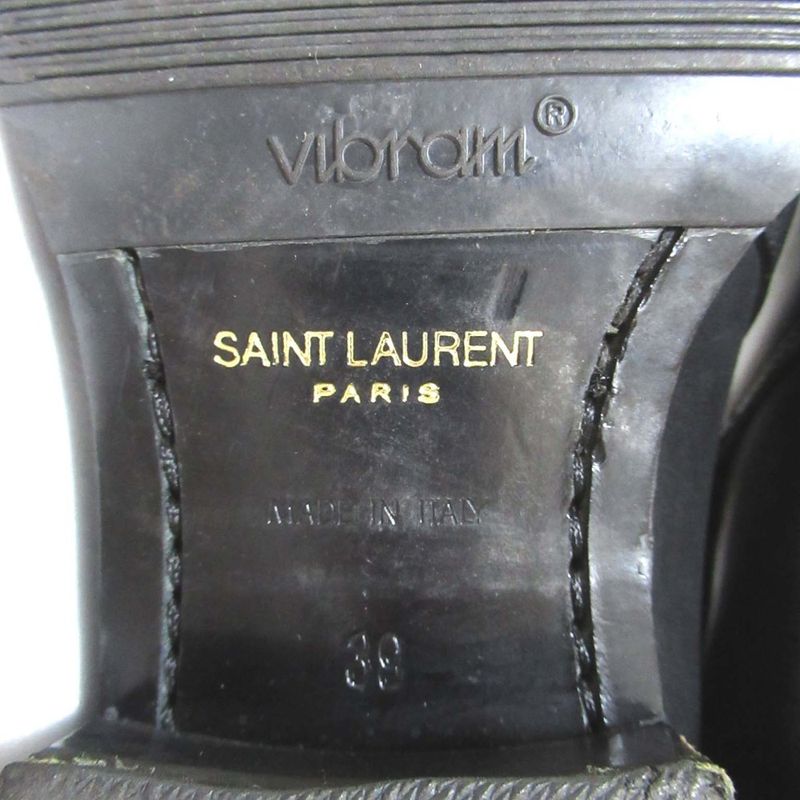 Saint Laurent Paris Leather Wyatt Boots Ankle Boots Size 39 Equivalent to 24cm