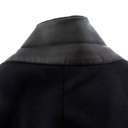 Good Hermes Super140s Leather Trim Elbow Patch Single Tailored Jacket Size 50