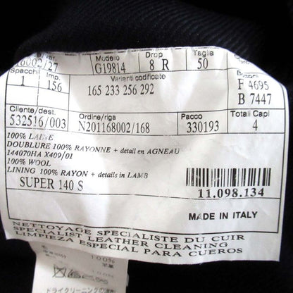 Good Hermes Super140s Leather Trim Elbow Patch Single Tailored Jacket Size 50