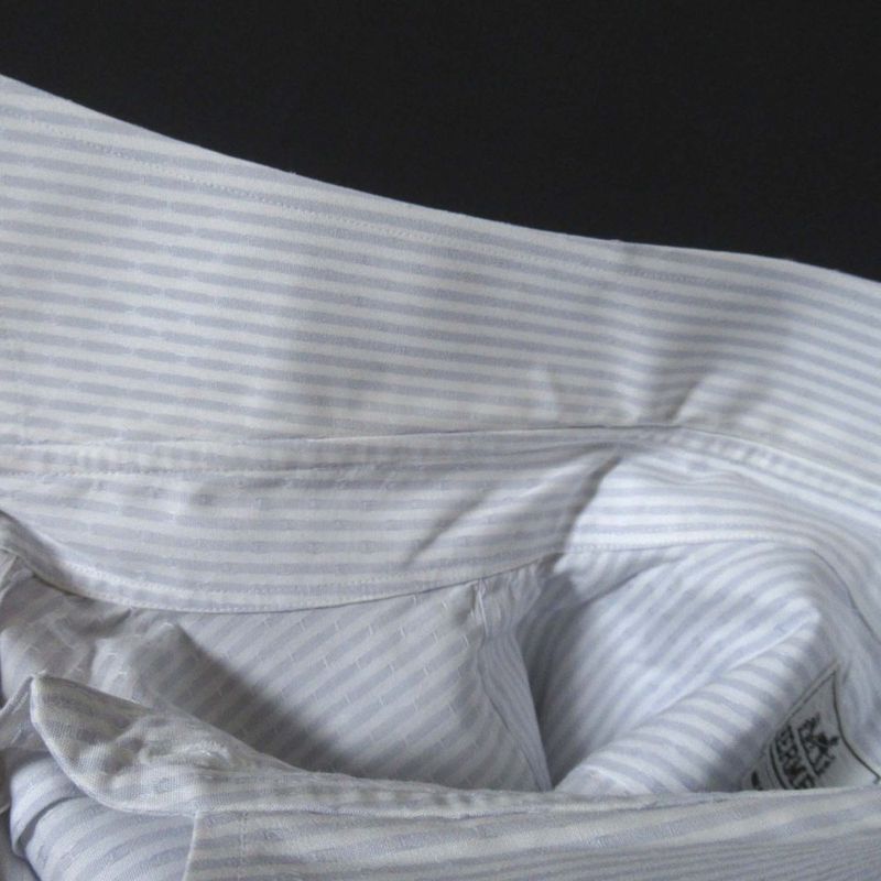 Good Hermes H Logo Stripe Serie Button Long Sleeve Shirt Size 43/17 White and