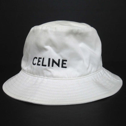 Cleaned Celine Logo Embroidery Bucket Hat 2auo4968p M Size White Men's Ladies