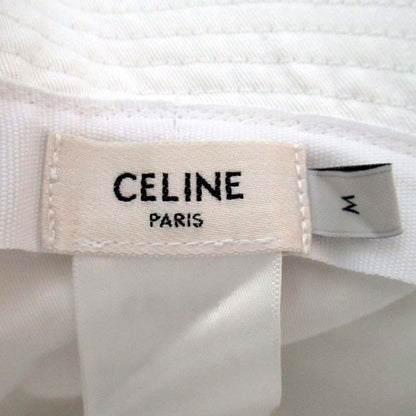 Cleaned Celine Logo Embroidery Bucket Hat 2auo4968p M Size White Men's Ladies