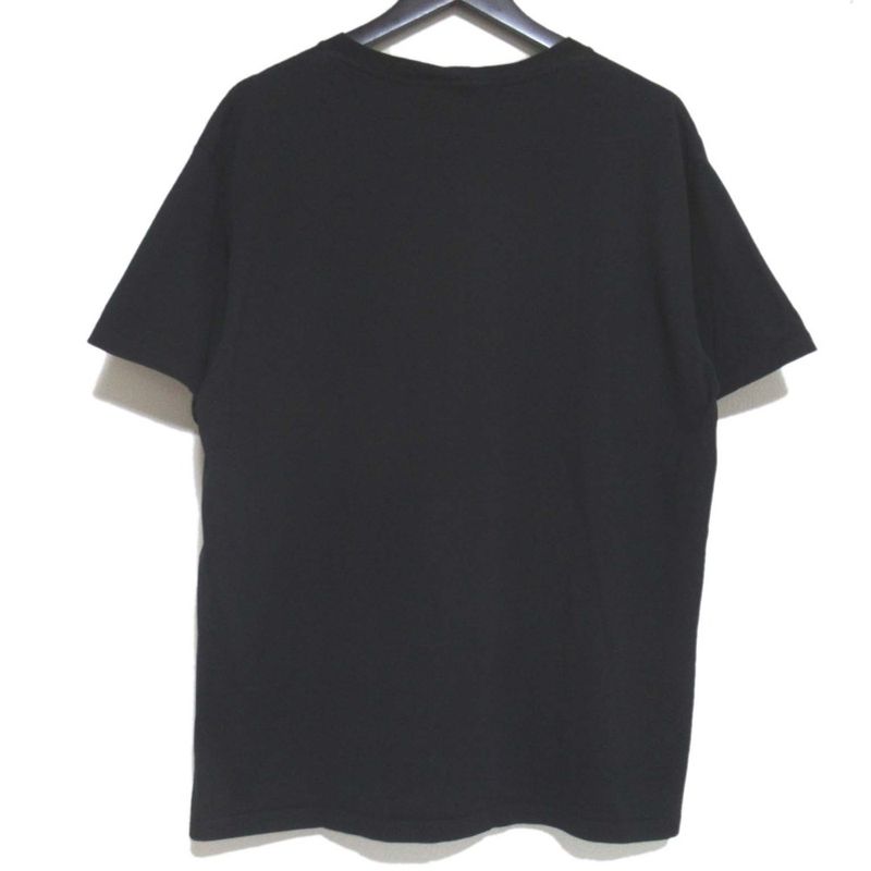 Celine Logo Print Short Sleeve Loose T-Shirt 2x681671q M Size Black Mens Used