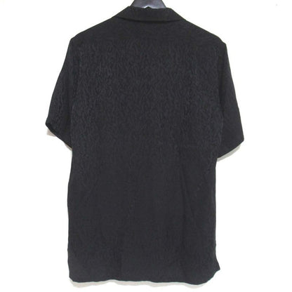 Saint Laurent Paris Baby Cat Silk Short Sleeve Open Collar Shirt Size 37