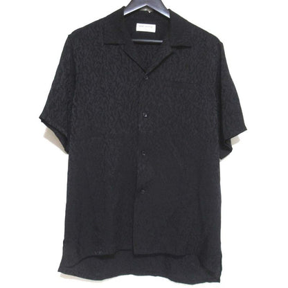 Saint Laurent Paris Baby Cat Silk Short Sleeve Open Collar Shirt Size 37