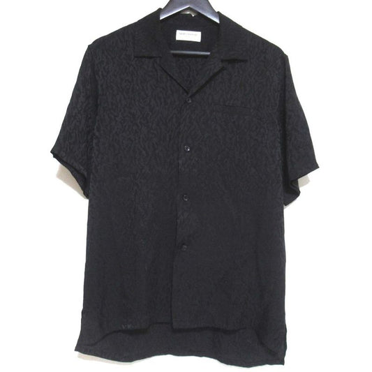 Saint Laurent Paris Baby Cat Silk Short Sleeve Open Collar Shirt Size 37