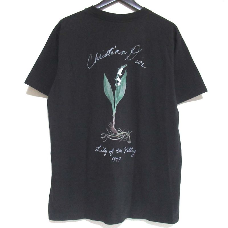 24aw Christian Dior Lily of the Valley Short Sleeve T-Shirt Size S Black Mens