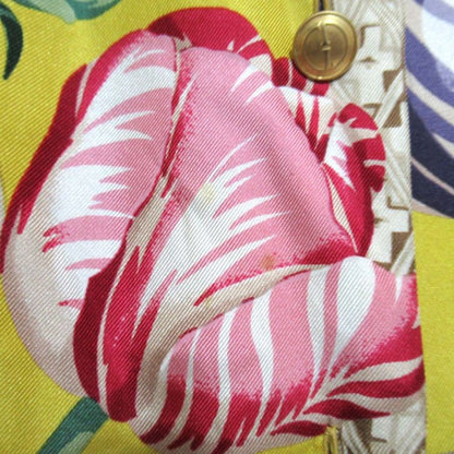 Gucci Tom Ford Period Flower Print Silk Blouse Shirt Size 40 Yellow Women Used