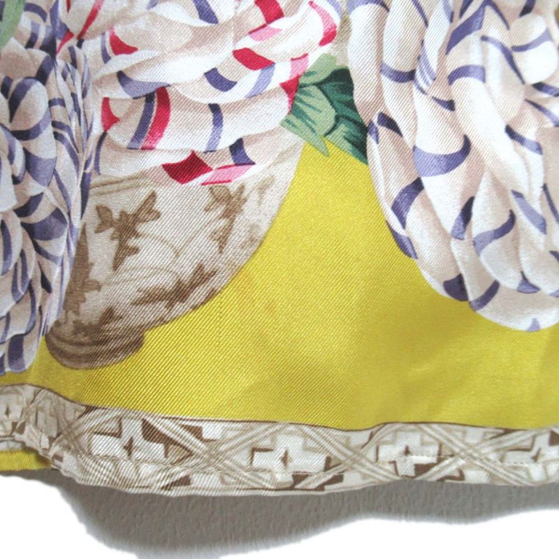 Gucci Tom Ford Period Flower Print Silk Blouse Shirt Size 40 Yellow Women Used