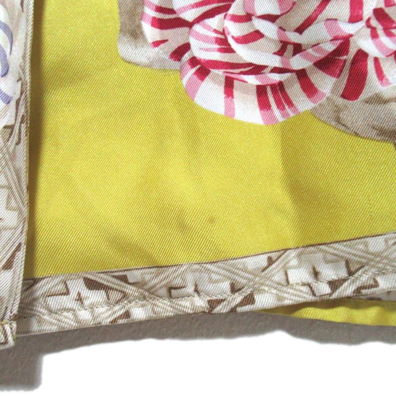 Gucci Tom Ford Period Flower Print Silk Blouse Shirt Size 40 Yellow Women Used