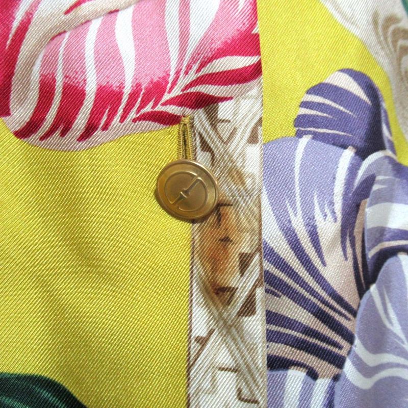 Gucci Tom Ford Period Flower Print Silk Blouse Shirt Size 40 Yellow Women Used