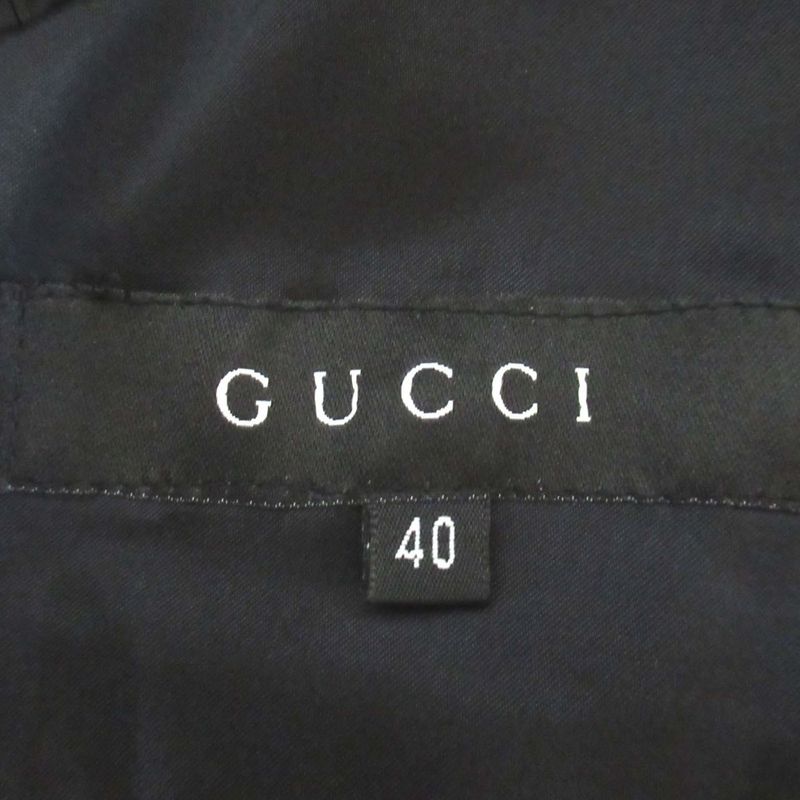 Gucci Shawl Collar Single Tailored Jacket 146064 Size 40 Navy Women Used