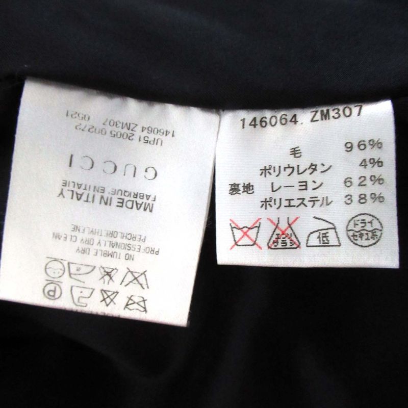 Gucci Shawl Collar Single Tailored Jacket 146064 Size 40 Navy Women Used