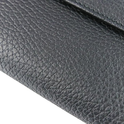 Gucci W Hook Leather Long Wallet Long Wallet 231837 Black Ladies Used