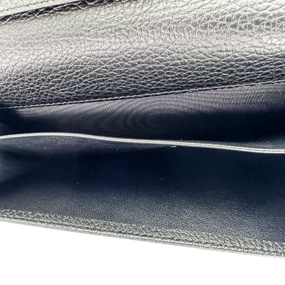 Gucci W Hook Leather Long Wallet Long Wallet 231837 Black Ladies Used