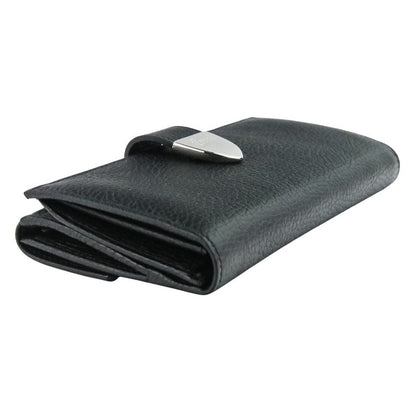 Gucci W Hook Leather Long Wallet Long Wallet 231837 Black Ladies Used