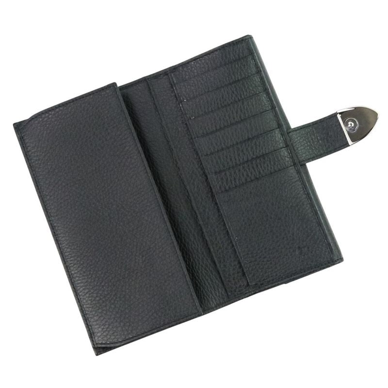 Gucci W Hook Leather Long Wallet Long Wallet 231837 Black Ladies Used