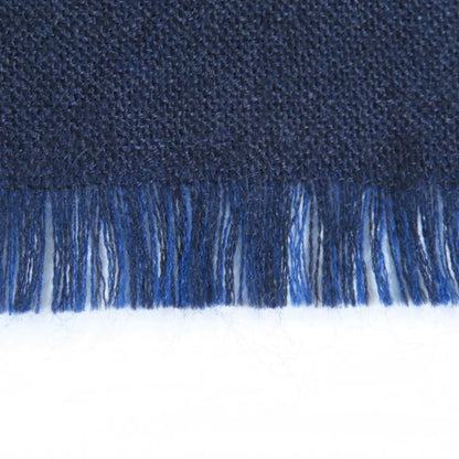 Hermes Cashmere Silk Blend H Logo All Over Mini Fringe Stole Scarf Shawl Navy